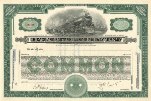 Chicago and Eastern Illinois Railroad Co. - Stock Certificate